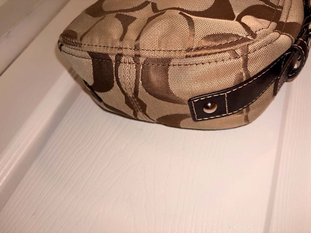 Coach Mini Zoe Signature Jacquard Bag F41833 Khaki Brown - Picture 6 of 10